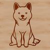 Sitting Shiba Dog Breed Illustration A simple line drawing of a sitting Shiba Inu dog breed in vector format.
