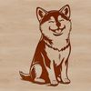 A small sitting Shiba Inu dog breed illustration in vector format.