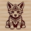 Vibrant Shiba Inu Clip Art A small breed dog sitting on its haunches, depicted in vector format as part of digital clip art.