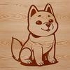 Simple SVG Dog Breed Design A simple line drawing of a sitting Shiba Inu dog breed, suitable for vector art and commercial or personal use.