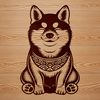 Sitting Shiba Inu Illustration A sitting Japanese Shiba Inu dog breed, depicted as vector art.