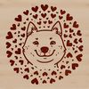 Cute Shiba Inu Head with Heart Decorations A vector graphic design featuring a cute Shiba Inu's head decorated with heart symbols.