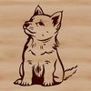 A sitting Shiba Inu dog breed in a digital vector format.