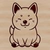 Cute Shiba Inu Line Drawing A simple line drawing of a sitting Shiba Inu dog breed, suitable for vector art and clip art designs.