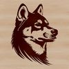 Loyal Shiba Inu Portrait Close-up illustration of a Shiba Inu's head with a detailed vector design.