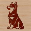 A sitting Japanese Shiba Inu dog breed in vector format.