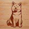 Cute Fox-Faced Dog Clipart A seated Shiba Inu dog with distinct fox-like features, suitable for vector art designs.