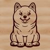 Free Vector Shiba Dog Image Illustration of a sitting Shiba Inu breed animal.