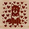Shiba Inu Love Icon A sitting Shiba Inu with heart symbols surrounding its body.