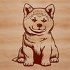 Adorable Vector Shiba Inu Pet Image A sitting Shiba Inu dog in vector format.
