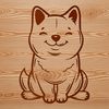 Shiba Inu Breed Dog Illustration A sitting Shiba Inu breed dog illustration with detailed features and textures.