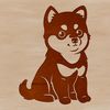 Shiba Inu Breed Portrait Vector Art A sitting Shiba Inu dog breed illustration, suitable for personal or commercial use.