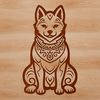 Simple Shiba Inu Illustration in SVG Format A sitting Japanese dog breed, known as a Shiba Inu, depicted in simple yet detailed vector art.