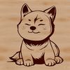 Lovable Shiba Inu Breed Portrait A high-quality digital image of a sitting Shiba Inu dog breed in vector format.