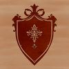 A detailed shield design featuring intricate patterns, suitable for various crafting projects.