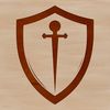 A simple shield with rounded edges and central crest, suitable for vector art design.