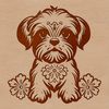 Cute Floral Dog Vector Art A cute sitting dog with ornate floral details in vector format.