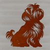 Stylized Shih Tzu Clip Art Design A stylized illustration of a sitting Shih Tzu dog in vector format.