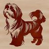 Friendly Furry Companion Illustration A stylized illustration of a standing Shih Tzu dog in vector format.