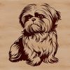 Vector Shih Tzu Illustration A sitting dog breed, specifically a Shih Tzu, represented in vector format.