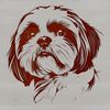 A stylized illustration of a Shih Tzu's head, suitable for vector design projects.