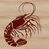 A digital illustration of a shrimp, suitable for vector graphics and design projects.
