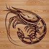 Beautiful Shrimpy Design Asset A colorful illustration of a shrimp, suitable for design and craft projects.