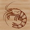 Beautiful Seafood Illustration Illustration of a single large prawn crustacean seafood animal.