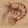 Whimsical Seafood Design A stylized illustration of a shrimp, suitable for various designs and projects.