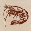 Vector Seafood Graphic A simple illustration of a shrimp with its shell and claws.