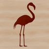 Silhouette Flamingo Illustration A single flamingo standing in a natural habitat as a silhouette animal illustration.