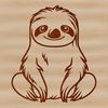 Simple Animal Clip Art Design An illustration of a sloth featuring clean lines and basic design elements.