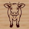 Simple Vector Art Cow Design An illustration of a cow created using vector art style.