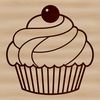 Simple Edible Icon SVG A simple line drawing of a cupcake, ready for editing in various design software.