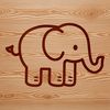 A majestic elephant illustration A simple line drawing illustration of a standing elephant, suitable for digital design projects.