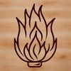 Simple line drawing illustration of flames, suitable for vector art projects.