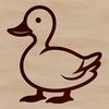 Cute Smiling Waterfowl Vector Graphic A simple line drawing of a smiling duck with rounded features, suitable for vector design projects.