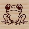 Colorful Frog Silhouette A simple line drawing of a cute frog in various colors.
