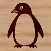 Cute Ice Bird Vector Graphic A simple line drawing illustration of a cute penguin standing on the ice.