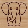 Adorable Animal Drawing in Vector Format Simple line drawing of an adorable elephant in vector format