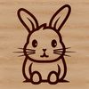 Adorable Rabbit Line Drawing A simple line drawing of a cute rabbit sitting in a relaxed position.