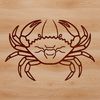 A simple line drawing crab design. A simple line drawing of a wild animal, specifically a crab, designed as vector art.