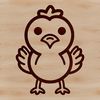 A simple line drawing illustration of a cute chick in various Easter-themed poses.
