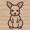 Line drawing illustration of a cute kangaroo animal in simple vector style.