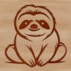 Relaxed Sloth Line Art A simple line drawing of a sloth sitting in a relaxed pose.