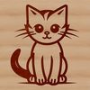A simple line drawing of a sitting cat, suitable for use as clip art in various digital formats.