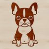 Adorable Boston Dog Breed Clip Art Image of a seated Boston Terrier dog breed.