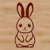 An illustration of a sitting rabbit in a relaxed pose.