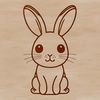 Cuddly Sitting Bunny Illustration A stylized illustration of a sitting rabbit, suitable for vector graphics and digital designs.
