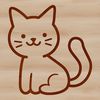A simple line drawing of a cute sitting cat, suitable for use as vector clip art in various formats including SVG.